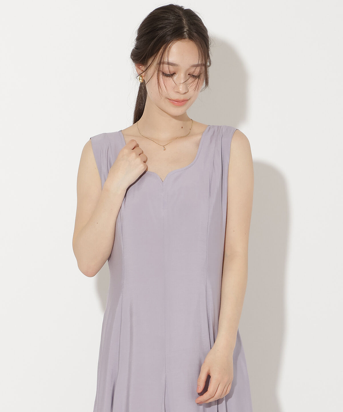 WILLSELECTION「バックリボンノースリーブAラインワンピース」|ワンピース|