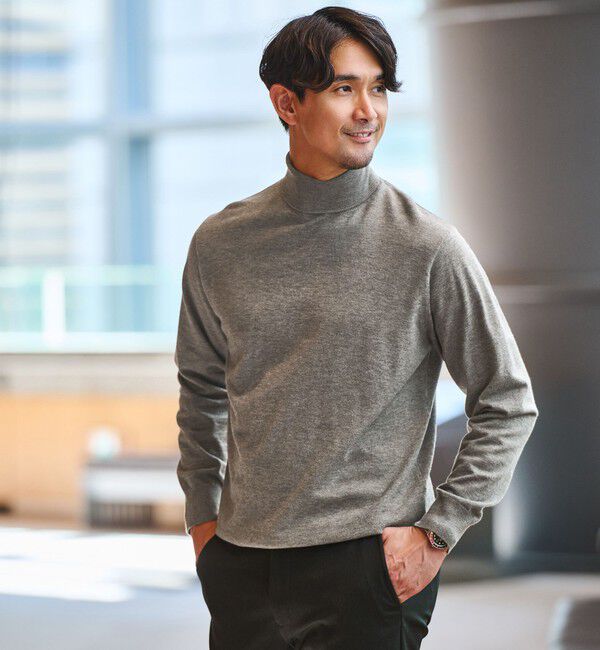UNITED ARROWS green label relaxing「【WEB限定】JUST fit ハイゲージ ジャケイン タートルネック ニット」|ニット・セーター|OLIVE