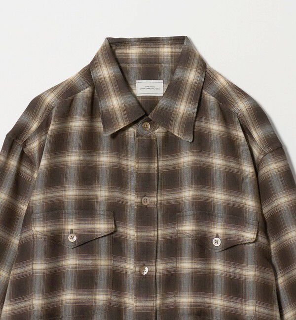 UNITED ARROWS green label relaxing「P/CU/W オンブレ チェック 2フラップポケット シャツ」|シャツ・ブラウス|