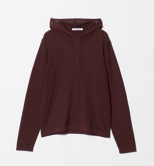 BEAUTY&YOUTH UNITED ARROWS「コットンポリエステル ニットフーディ ウォッシャブル」|ニット・セーター|DK.BROWN