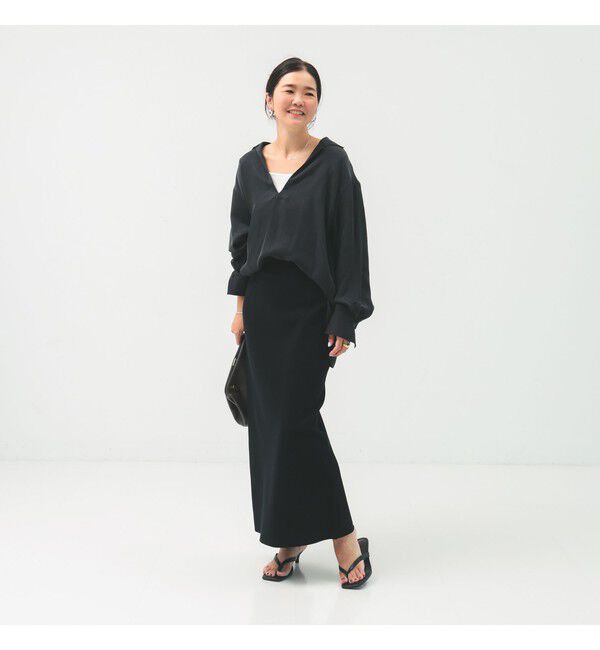 Demi-Luxe BEAMS 「キュプラ Vネック プルオーバーシャツ」|シャツ・ブラウス|