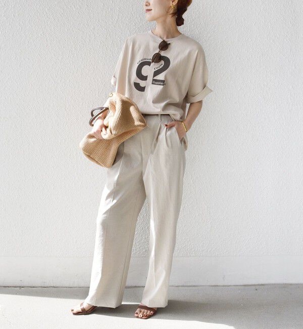 SHIPS for women「【SHIPS別注】81BRANCA:ロゴ 5分袖 TEE」|Tシャツ・カットソー|