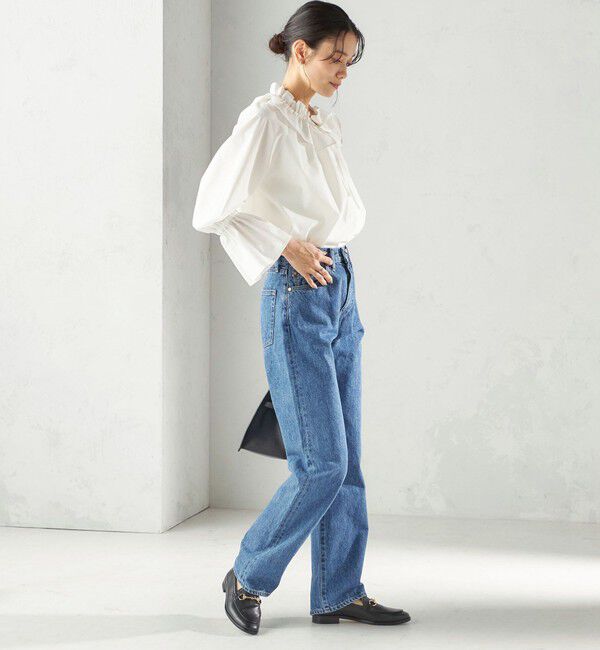SHIPS for women「〈撥水加工 / UVカット〉タフタ フリルカラー キャンディースリーブ ブラウス（セレモニー対応可）」|シャツ・ブラウス|