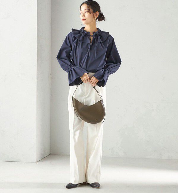 SHIPS for women「〈撥水加工 / UVカット〉タフタ フリルカラー キャンディースリーブ ブラウス（セレモニー対応可）」|シャツ・ブラウス|