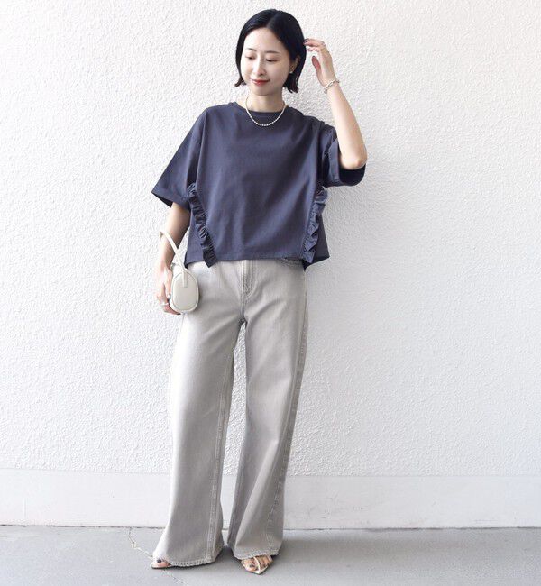 SHIPS for women「【WEB限定】〈接触冷感〉オーガニック コットン フリル TEE」|Tシャツ・カットソー|