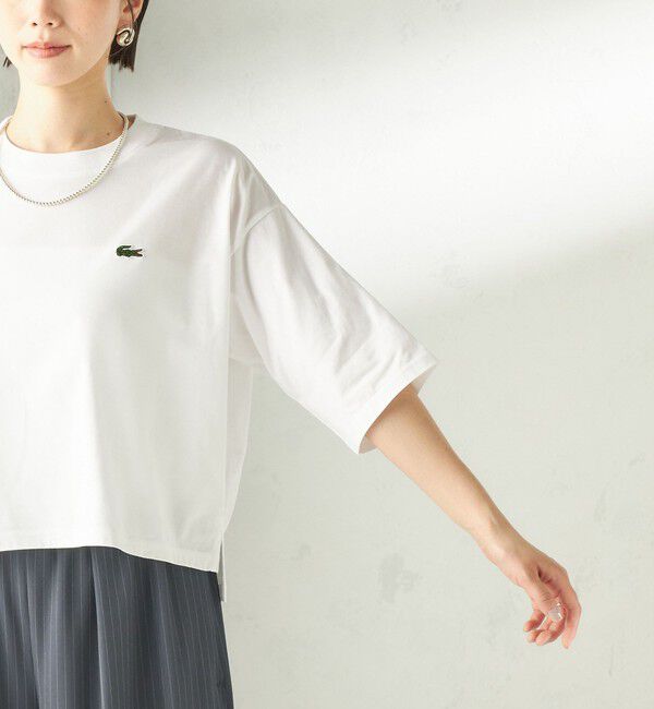 SHIPS for women「【SHIPS別注】LACOSTE:〈手洗い可能〉五分袖 TEE」|Tシャツ・カットソー|