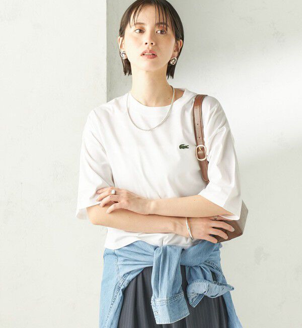 SHIPS for women「【SHIPS別注】LACOSTE:〈手洗い可能〉五分袖 TEE」|Tシャツ・カットソー|