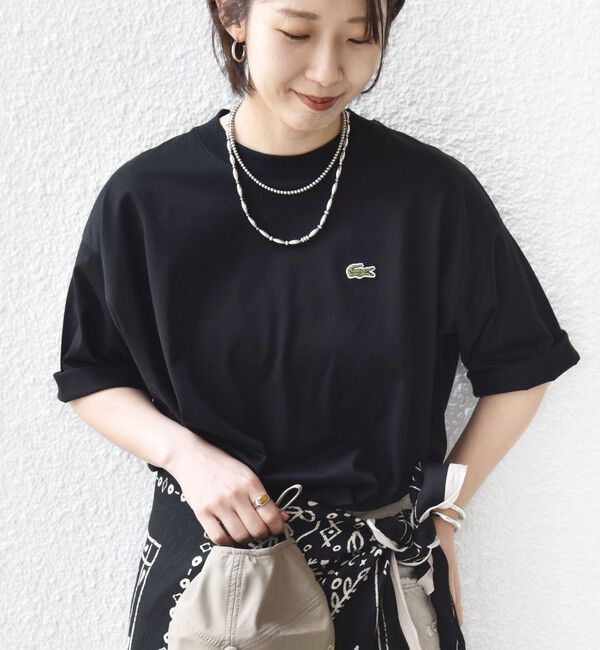 SHIPS for women「【SHIPS別注】LACOSTE:〈手洗い可能〉五分袖 TEE」|Tシャツ・カットソー|