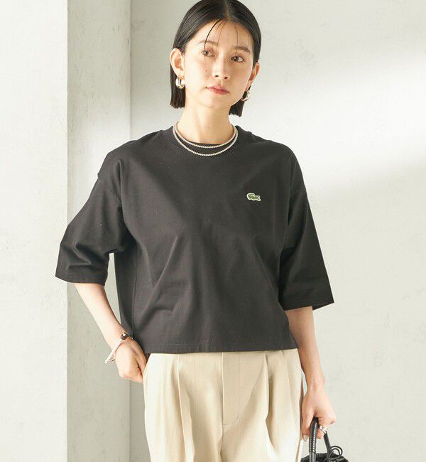 SHIPS for women「【SHIPS別注】LACOSTE:〈手洗い可能〉五分袖 TEE」|Tシャツ・カットソー|