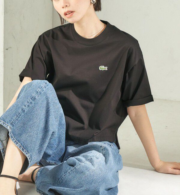 SHIPS for women「【SHIPS別注】LACOSTE:〈手洗い可能〉五分袖 TEE」|Tシャツ・カットソー|ブラウン
