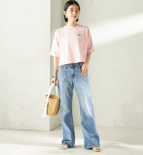 SHIPS for women「【SHIPS別注】LACOSTE:〈手洗い可能〉五分袖 TEE」|Tシャツ・カットソー|