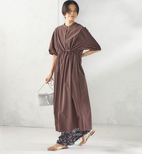 SHIPS for women「〈接触冷感 / 撥水加工〉TEXBRID(R) タフタ ウエスト 切替 ワンピース」|ワンピース|