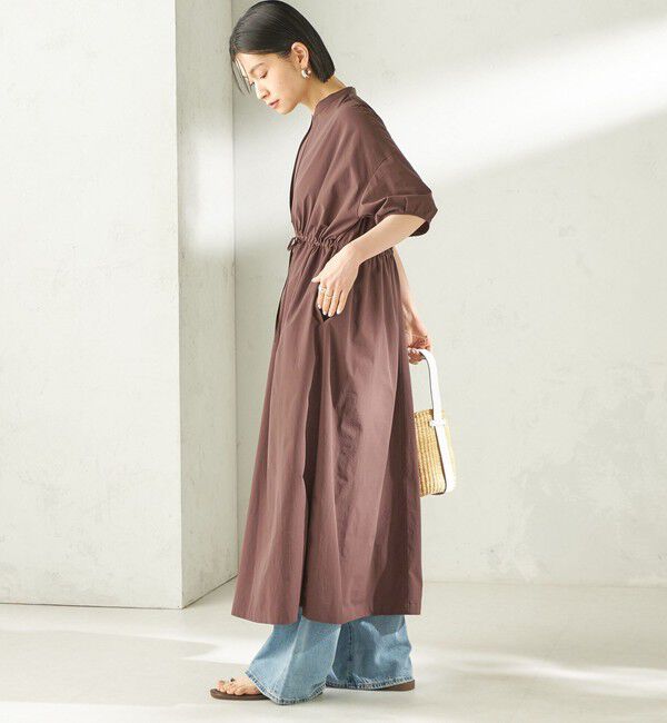 SHIPS for women「〈接触冷感 / 撥水加工〉TEXBRID(R) タフタ ウエスト 切替 ワンピース」|ワンピース|