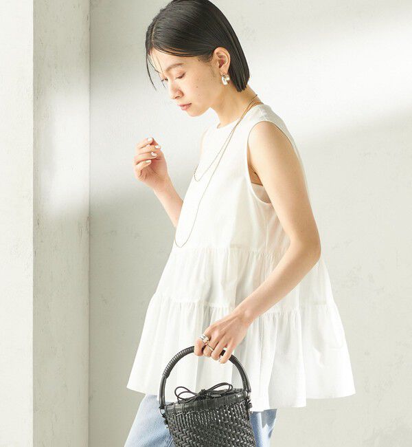 SHIPS for women「〈接触冷感 / 撥水加工〉TEXBRID(R) タフタ ノースリーブ ブラウス」|シャツ・ブラウス|