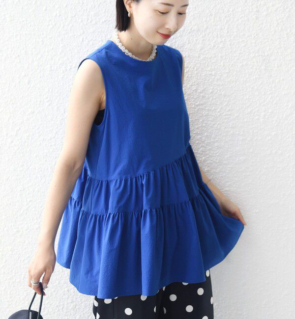 SHIPS for women「〈接触冷感 / 撥水加工〉TEXBRID(R) タフタ ノースリーブ ブラウス」|シャツ・ブラウス|