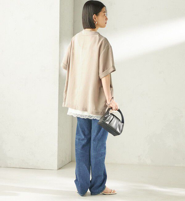 SHIPS for women「〈手洗い可能〉麻調 メッシュ ジャケット シャツ」|シャツ・ブラウス|