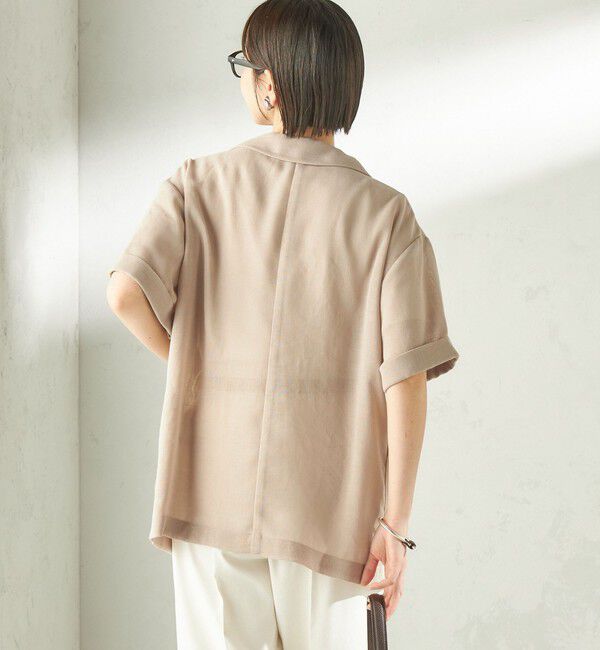 SHIPS for women「〈手洗い可能〉麻調 メッシュ ジャケット シャツ」|シャツ・ブラウス|