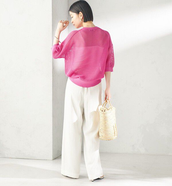 SHIPS for women「〈手洗い可能〉16G 半袖 プルオーバー」|ニット・セーター|