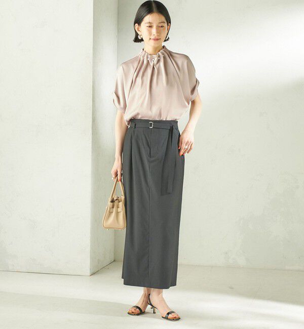 SHIPS for women「【一部WEB限定】〈手洗い可能〉パール モチーフ ネック ギャザー ドルマン ブラウス」|シャツ・ブラウス|