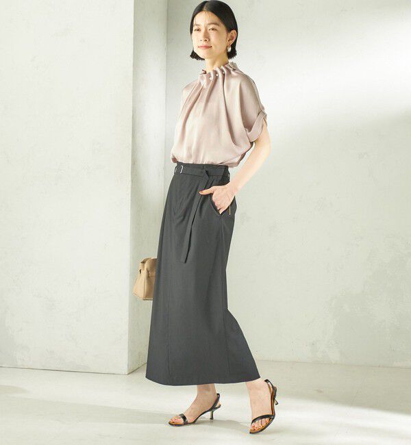 SHIPS for women「【一部WEB限定】〈手洗い可能〉パール モチーフ ネック ギャザー ドルマン ブラウス」|シャツ・ブラウス|