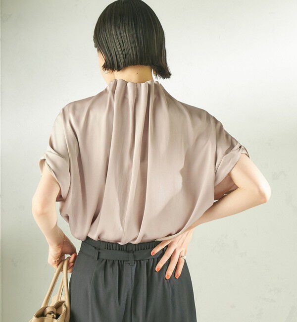 SHIPS for women「【一部WEB限定】〈手洗い可能〉パール モチーフ ネック ギャザー ドルマン ブラウス」|シャツ・ブラウス|