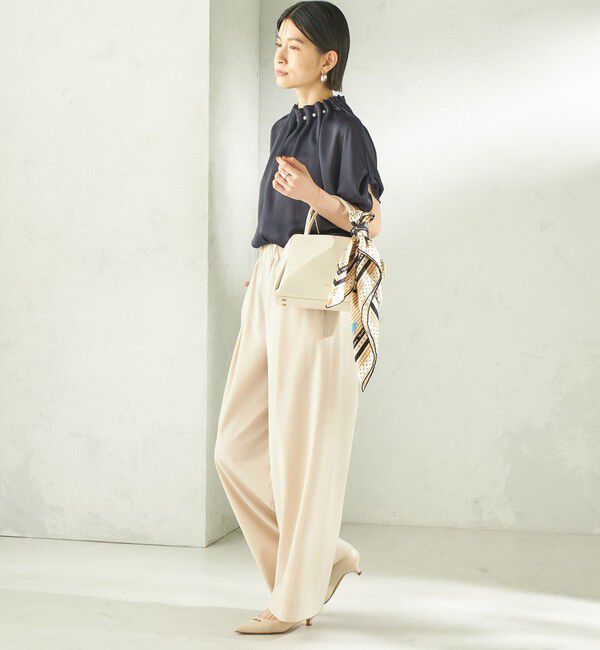 SHIPS for women「【一部WEB限定】〈手洗い可能〉パール モチーフ ネック ギャザー ドルマン ブラウス」|シャツ・ブラウス|