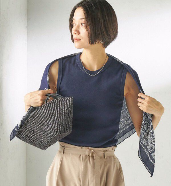 SHIPS for women「〈洗濯機可能〉コットン ベア テレコ リブ タンクトップ」|タンクトップ|ネイビー