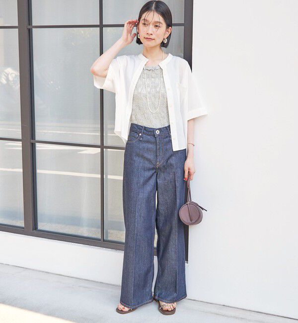 SHIPS for women「〈接触冷感/洗濯機可能〉SUUSUU バンドカラー 半袖 シャツ」|シャツ・ブラウス|