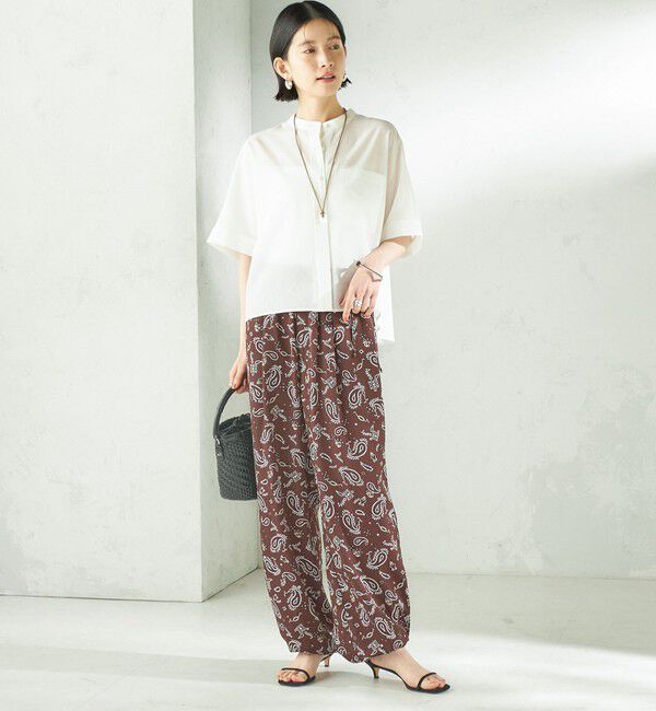 SHIPS for women「〈接触冷感/洗濯機可能〉SUUSUU バンドカラー 半袖 シャツ」|シャツ・ブラウス|