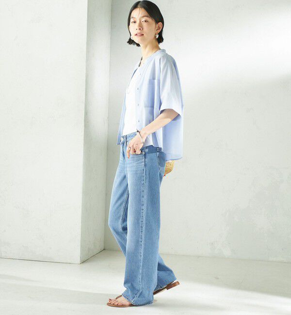 SHIPS for women「〈接触冷感/洗濯機可能〉SUUSUU バンドカラー 半袖 シャツ」|シャツ・ブラウス|