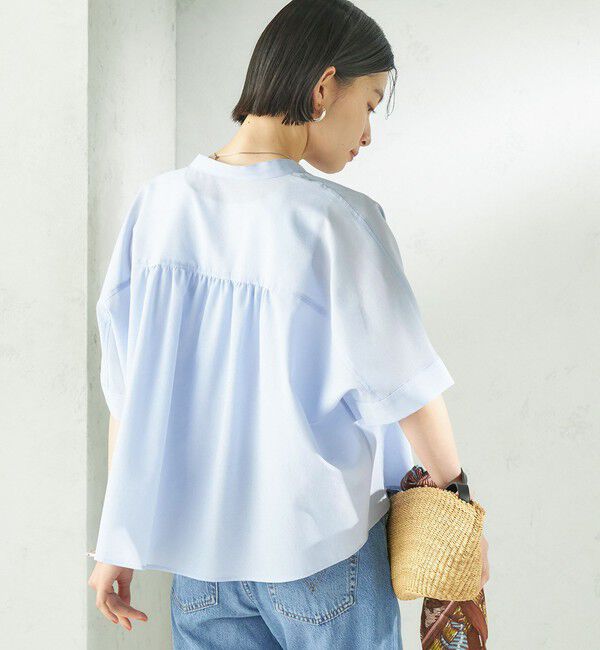 SHIPS for women「〈接触冷感/洗濯機可能〉SUUSUU バンドカラー 半袖 シャツ」|シャツ・ブラウス|