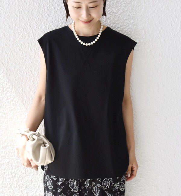 SHIPS for women「〈接触冷感/UVカット〉ガゼット デザイン 裾 ラウンド TEE」|Tシャツ・カットソー|
