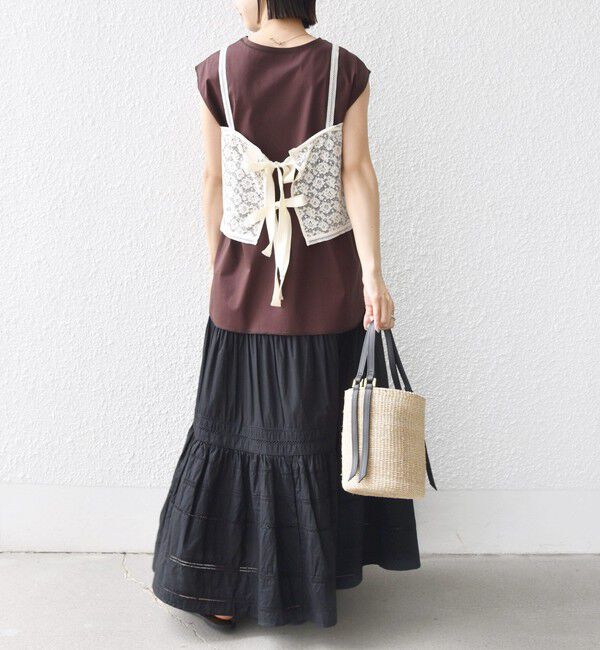 SHIPS for women「〈接触冷感/UVカット〉ガゼット デザイン 裾 ラウンド TEE」|Tシャツ・カットソー|
