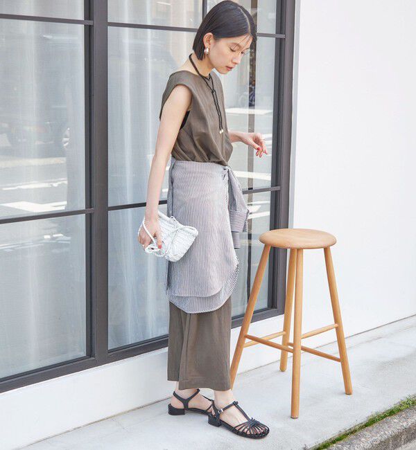 SHIPS for women「【実力派ベーシック】〈手洗い可能〉レーヨン ナイロン 深 ベンツ ノースリーブ プルオーバー」|Tシャツ・カットソー|
