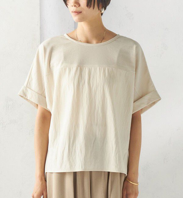 SHIPS for women「【実力派ベーシック】〈手洗い可能〉レーヨン ナイロン ドルマン 半袖 プルオーバー」|Tシャツ・カットソー|