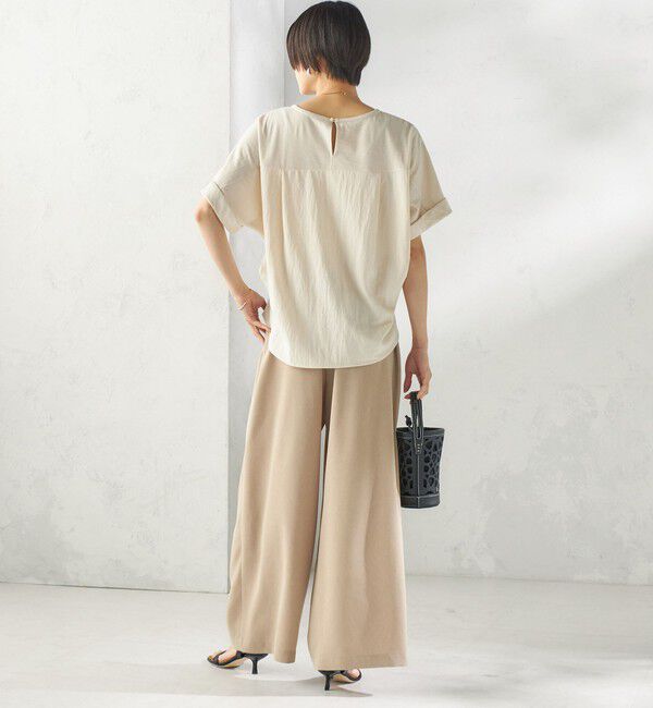 SHIPS for women「【実力派ベーシック】〈手洗い可能〉レーヨン ナイロン ドルマン 半袖 プルオーバー」|Tシャツ・カットソー|