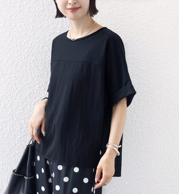 SHIPS for women「【実力派ベーシック】〈手洗い可能〉レーヨン ナイロン ドルマン 半袖 プルオーバー」|Tシャツ・カットソー|