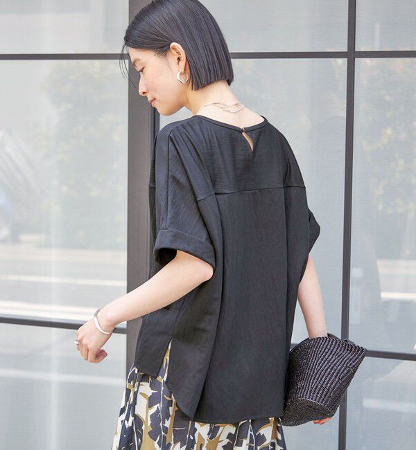 SHIPS for women「【実力派ベーシック】〈手洗い可能〉レーヨン ナイロン ドルマン 半袖 プルオーバー」|Tシャツ・カットソー|