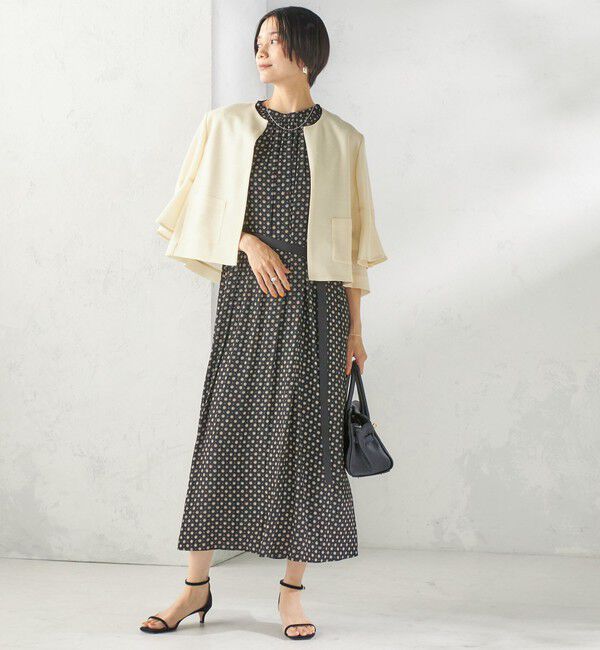 SHIPS for women「〈手洗い可能〉プリント カッセン ノースリーブ ワンピース」|ワンピース|