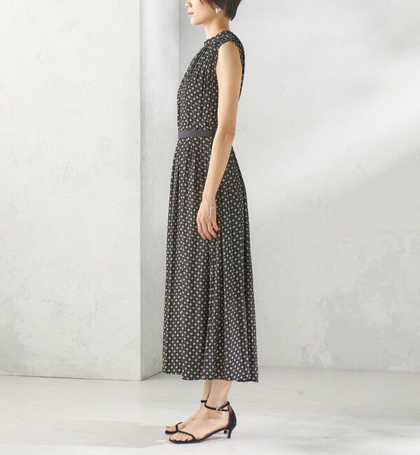 SHIPS for women「〈手洗い可能〉プリント カッセン ノースリーブ ワンピース」|ワンピース|