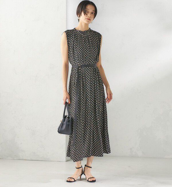 SHIPS for women「〈手洗い可能〉プリント カッセン ノースリーブ ワンピース」|ワンピース|