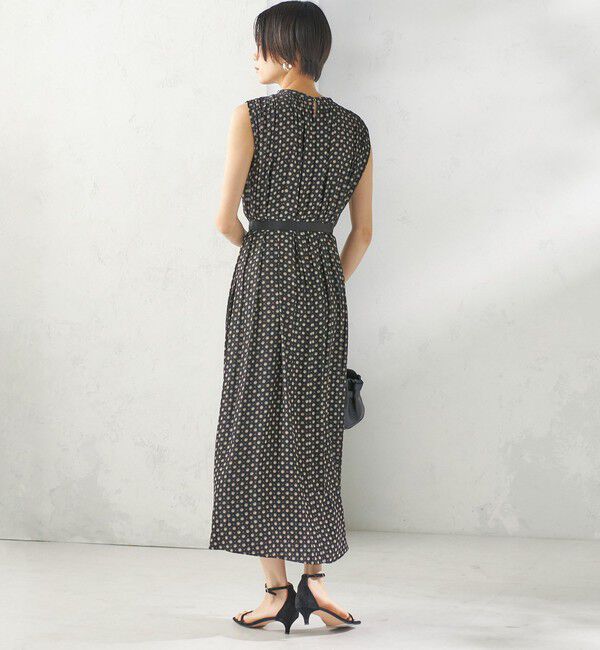 SHIPS for women「〈手洗い可能〉プリント カッセン ノースリーブ ワンピース」|ワンピース|