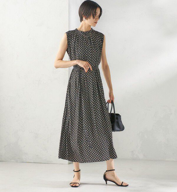 SHIPS for women「〈手洗い可能〉プリント カッセン ノースリーブ ワンピース」|ワンピース|