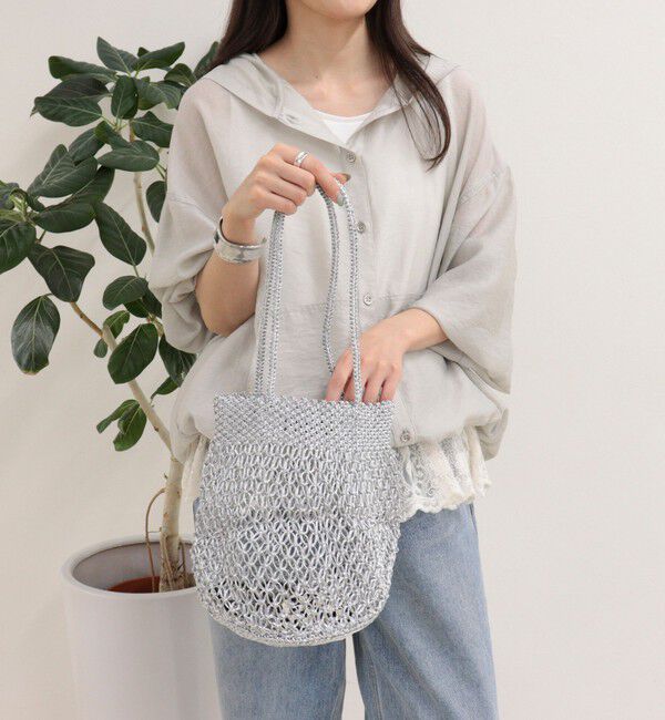 fredy emue「【BAGMATI/バグマティ】ラメコードメッシュラウンドバッグ」|かごバッグ|
