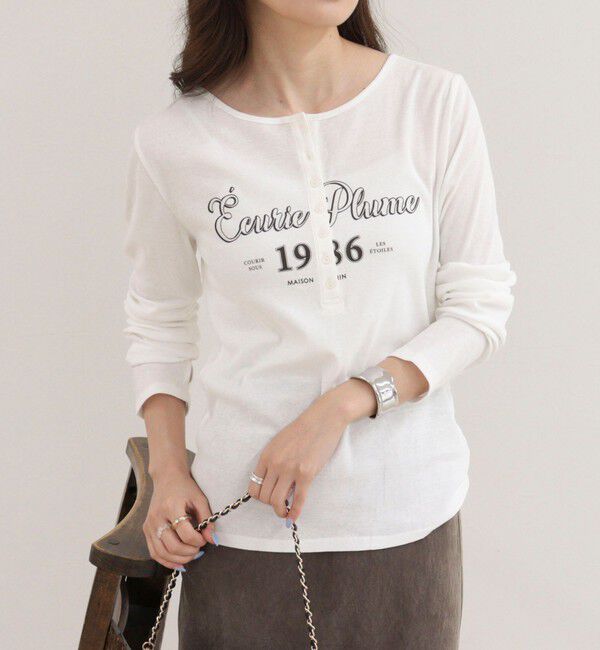 fredy emue「ヘンリーネックグラフィックロンTシャツ」|Tシャツ・カットソー|