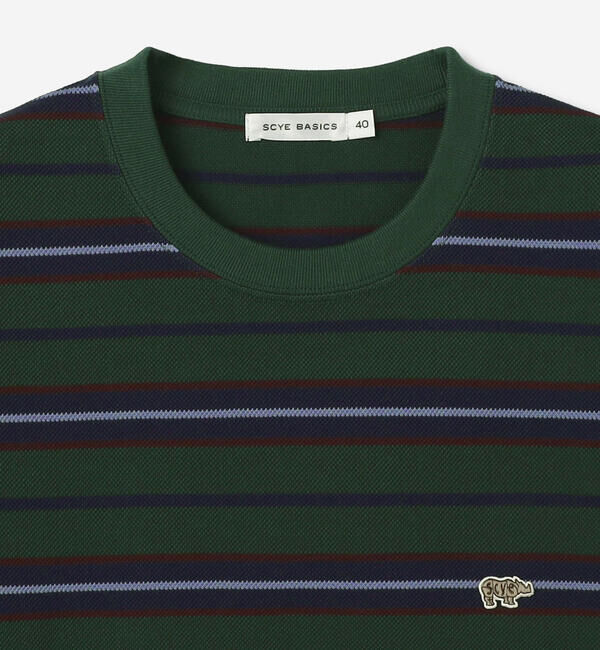  「SCYE BASICS |〈別注〉コットン 鹿の子ボーダーTシャツ MEN」|Tシャツ・カットソー|