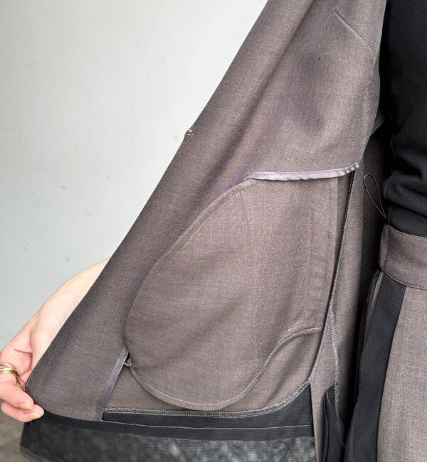  「【WEB限定/セット着用可能】裾チュールベスト」|ベスト・ジレ|