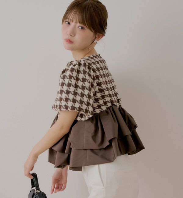  「【SALON  by Chico】パフスリーブ裾バルーンブラウス」|シャツ・ブラウス|