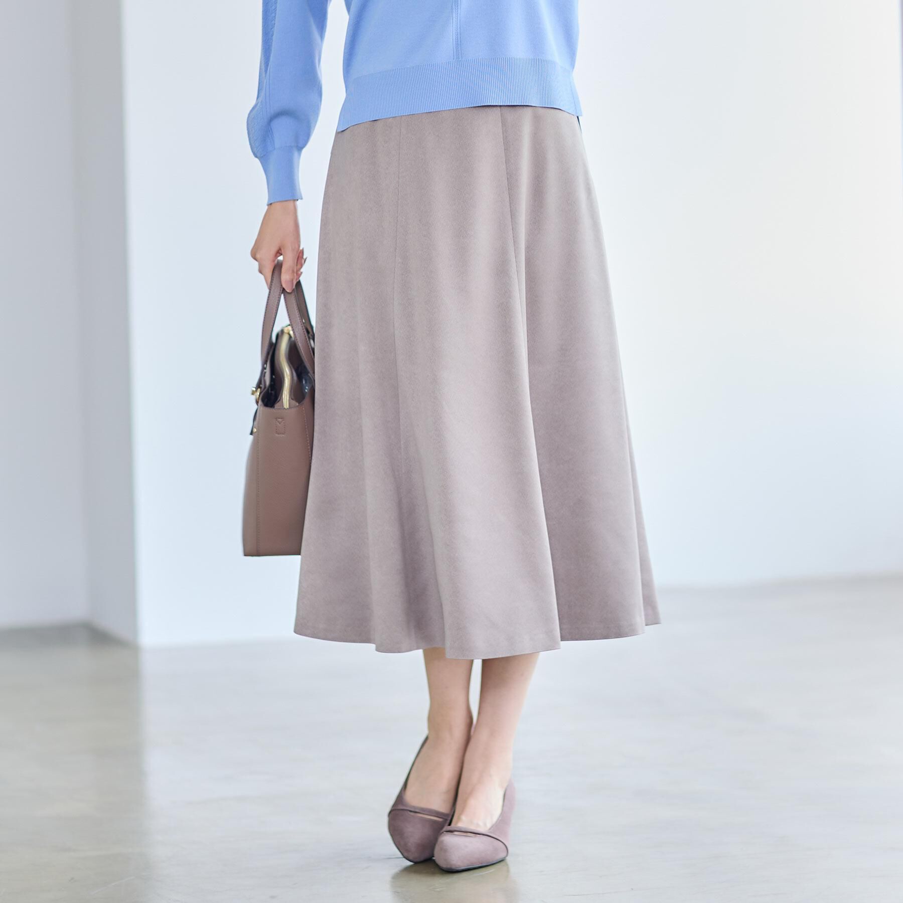 Reflect「【通勤】スエードライクフレアスカート」|スカート|