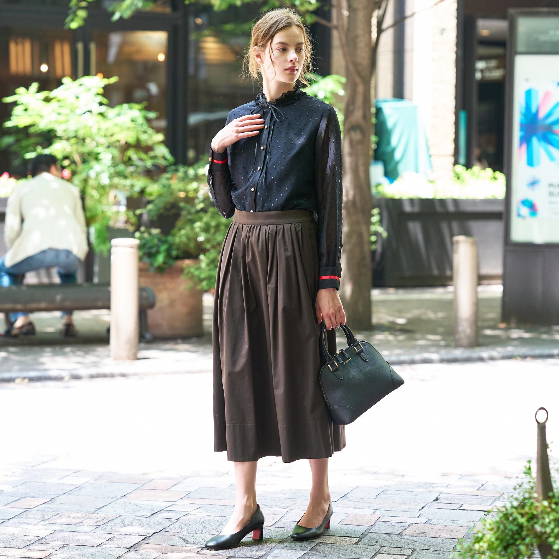 DRESSTERIOR「【上品見え】フィルムドット ボウタイブラウス」|シャツ・ブラウス|